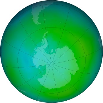 Antarctic ozone map for 1983-02